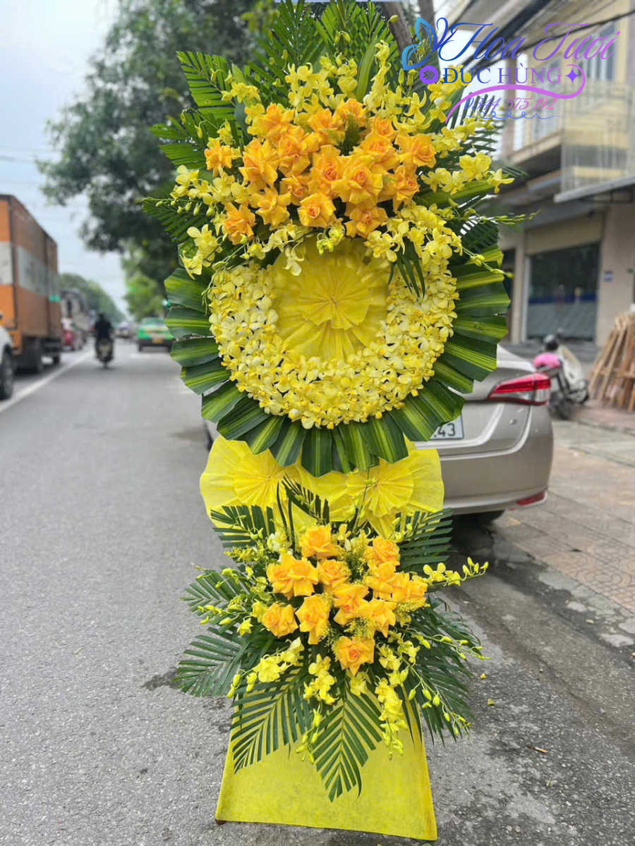 Kệ Hoa Tang Lễ Màu Vàng HCB007